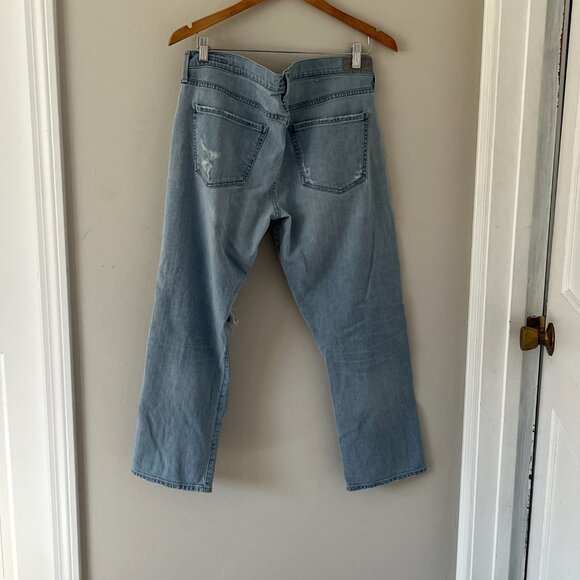 AGOLDE Isabel Slim Straight Boyfriend Distressed Relaxed Denim Jeans Size 32 - Picture 7 of 9